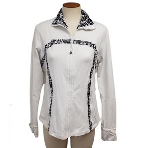 Lululemon Define Jacket Brushed White / White  Black Glacier Lace Size 12